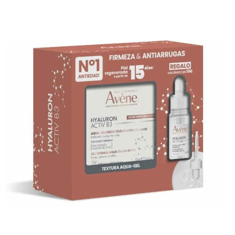 Avène Hyaluron Activ B3 Set with 50ml gel and 10ml serum, featuring skincare products from Jag Couture London - New York.