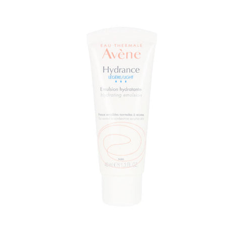 Avene Hydrance Optimale Light Hydrating Cream jar with blue and white packaging, 40ml size, on a clean background.