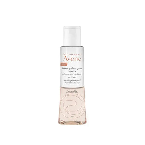 Avene Intense Eye Make-Up Remover 125ml bottle with clear label, designed for gentle eye makeup removal, by Jag Couture London New York.