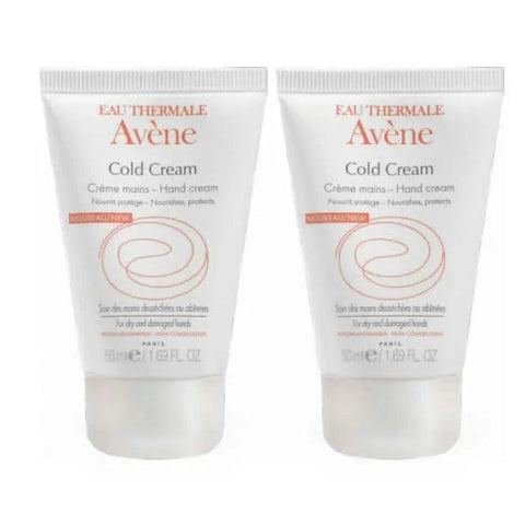 Jag Couture London New York Avene Cold Cream Hand Cream pack with two 50ml tubes, moisturizing and nourishing for dry hands.