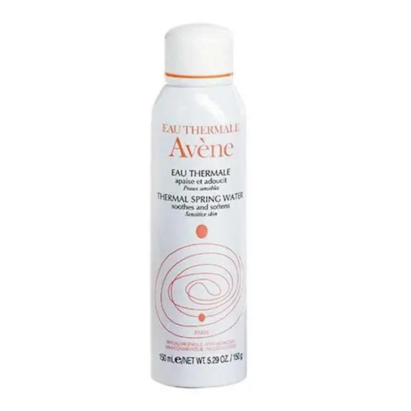 Avene Thermal Spring Water Spray 150ml in a clear spray bottle, designed for refreshing and soothing skin care.