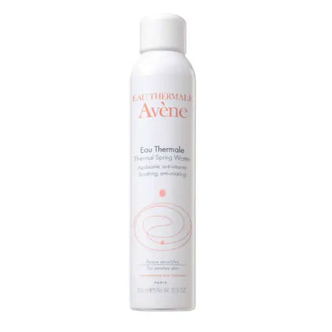 Avene Thermal Spring Water Spray 300ml bottle with a clear spray nozzle, designed for soothing and refreshing skin.