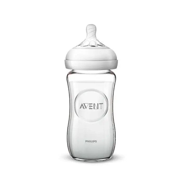 Avent Baby Bottle PP Natural Crystal 240ml from Jag Couture London - New York, clear plastic with measurement markings and nipple.