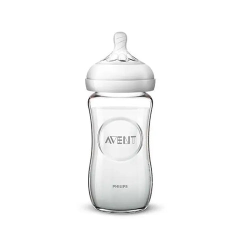 Avent baby bottle by Jag Couture London with 240ml capacity, clear PP material, and natural design for feeding infants.