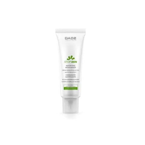Jag Couture London Babe Stop Akn Mattifying Fluid 50ml bottle with sleek packaging and clear label for oily skin control.