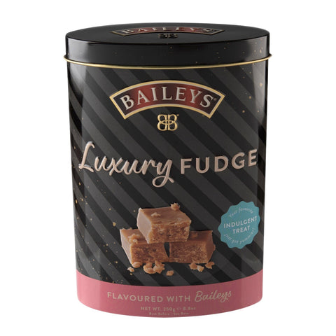 Jag Couture London New York Baileys-flavored luxury fudge in a decorative tin, creamy and rich confections for indulgent treats.