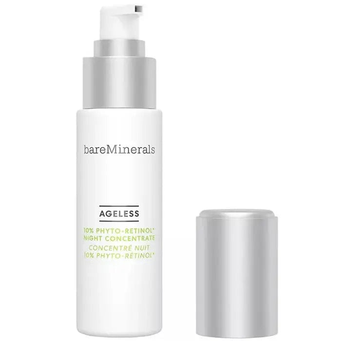 BareMinerals Ageless Retinol Night Concentrate in 30ml bottle, shown with sleek packaging and applicator.