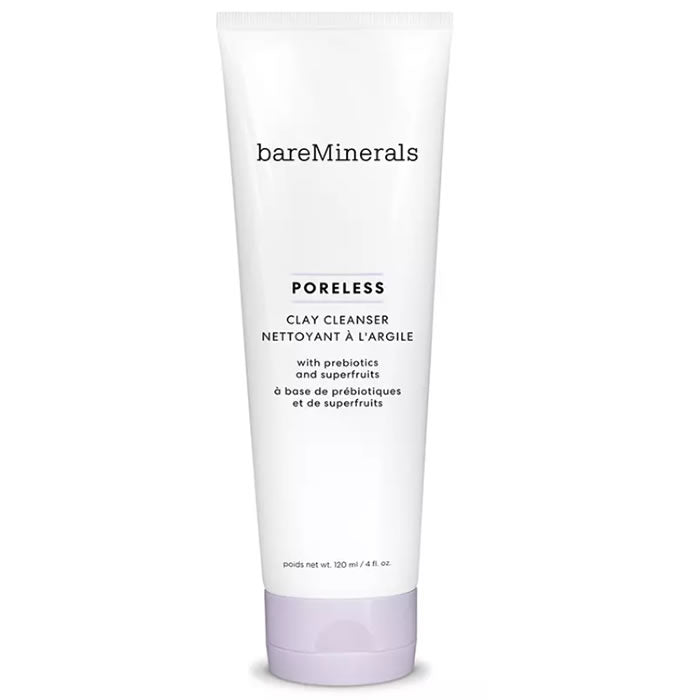 Jag Couture London New York Bareminerals Poreless Clay Cleanser 120ml in a clear bottle with a white pump dispenser.