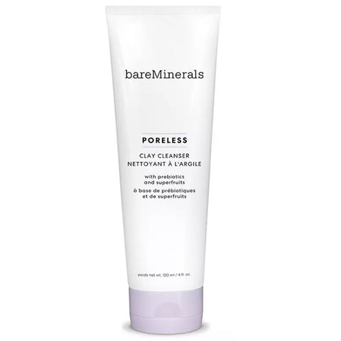 Jag Couture London New York Bareminerals Poreless Clay Cleanser 120ml in a clear bottle with a white pump dispenser.