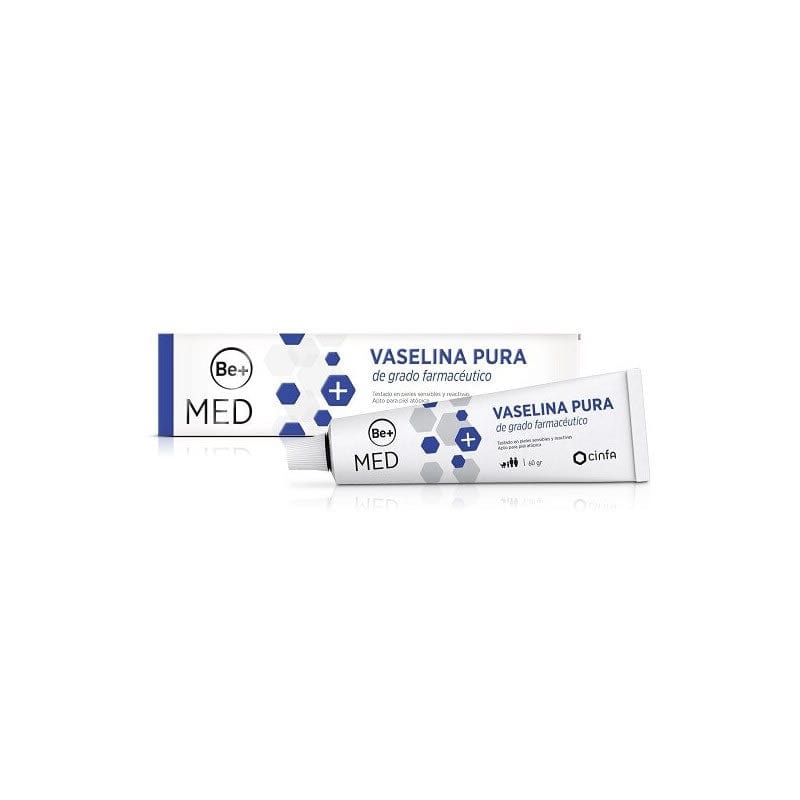 Jag Couture London New York BE+Med Pure Vaseline 60g jar, smooth petroleum jelly for skincare and moisturization.