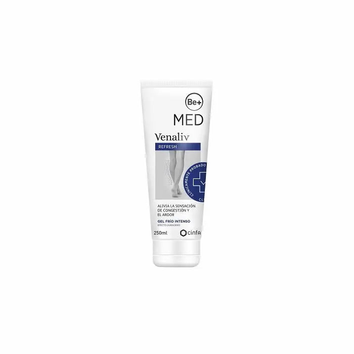 Jag Couture London Venaliv Refresh Gel for tired legs, 250ml, soothing gel with cooling relief in a clear tube.