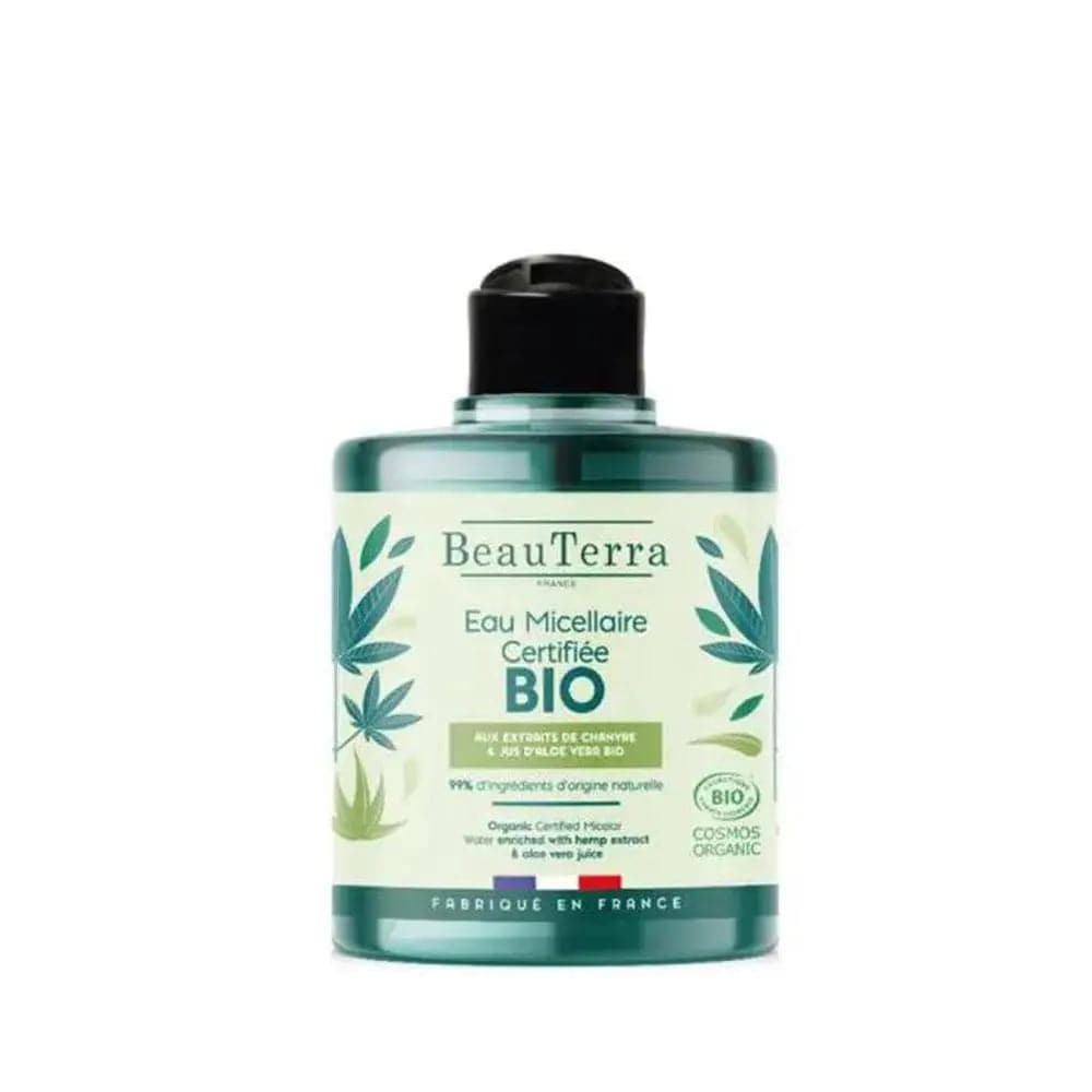 Jag Couture London New York Beauterra Agua Micelar Bio 500ml bottle, natural skincare product with gentle cleansing formula.