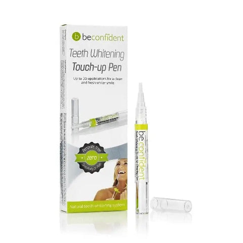 Jag Couture London - New York Beconfident Teeth Whitening Touch-Up Pen 2ml, white pen with clear cap for teeth whitening.