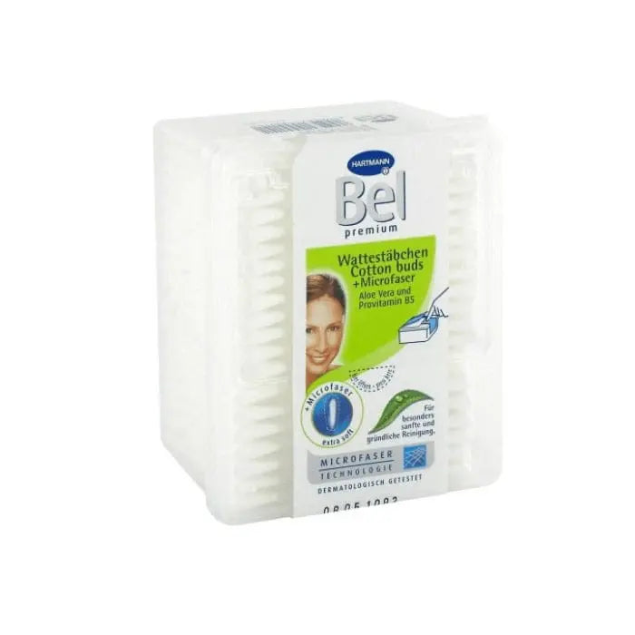 Bel Baby Cotton Swabs by Jag Couture London New York, 300-pack, soft cotton tips for gentle ear cleaning and personal care.
