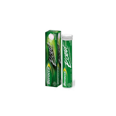 Pack of 15 Berocca Boost Guaraná tablets by Jag Couture London, featuring vibrant orange packaging with tablets inside.