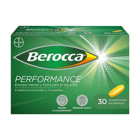 Berocca Performance 30 tablets by Jag Couture London New York, featuring the supplement packaging with tablets inside.