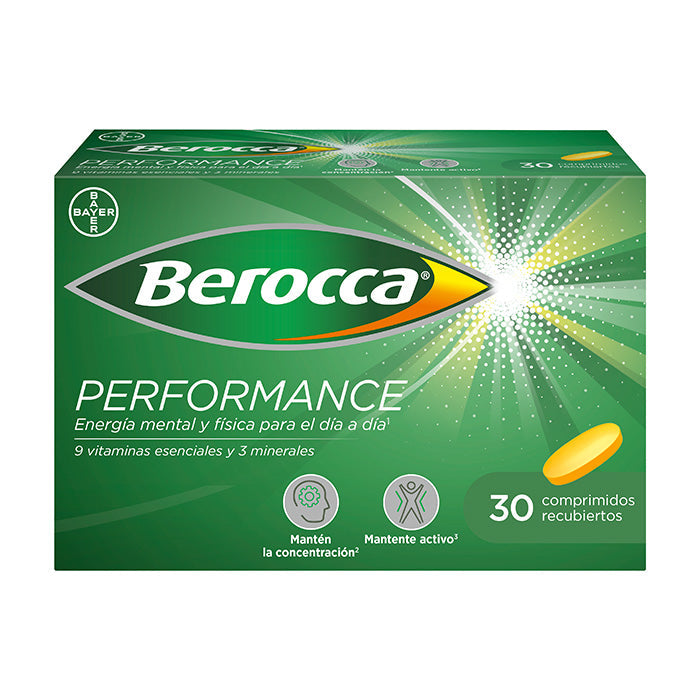 Jag Couture London New York Berocca Performance 30 tablets package with vibrant label and tablets inside