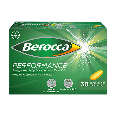 Jag Couture London New York Berocca Performance 30 tablets package with vibrant label and tablets inside