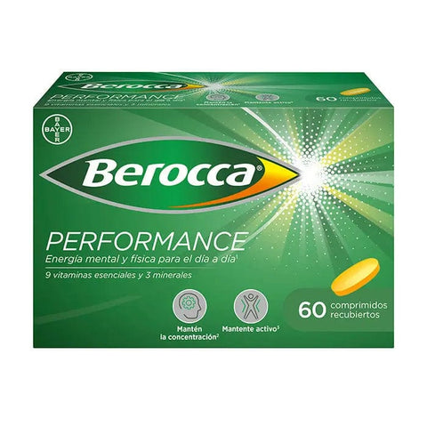 Jag Couture London - New York Berocca Performance 60 Tablets bottle, showing the supplement packaging with label and tablets inside.
