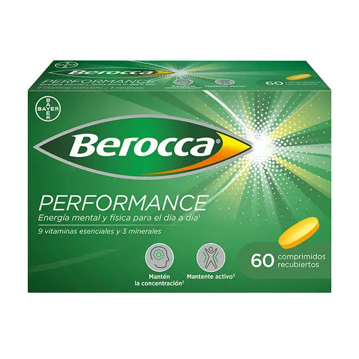 Jag Couture London New York Berocca Performance 60 tablets bottle, showing the supplement with vibrant packaging.