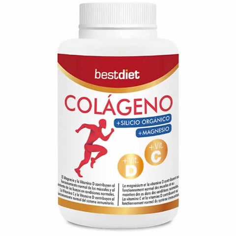 Best Diet Collagen with organic silicon and magnesium tablets by Jag Couture London New York, 120 tablets visible in bottle.
