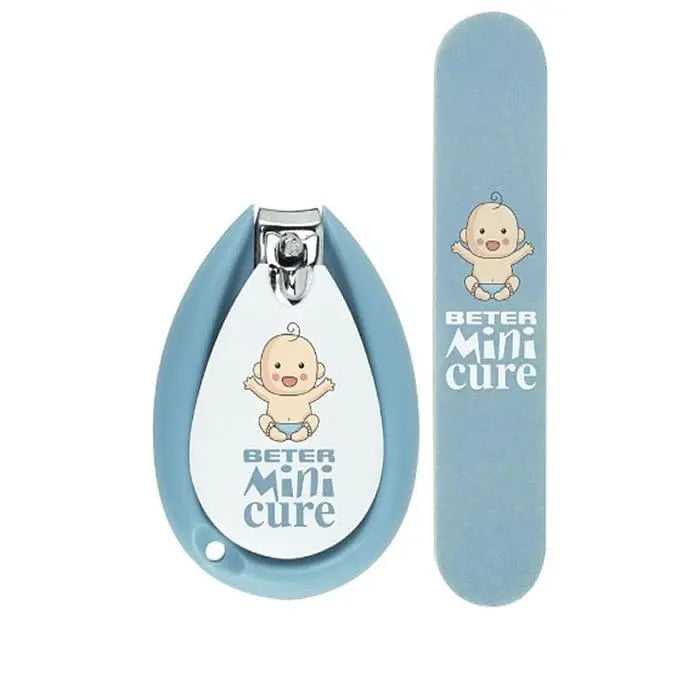Blue Beter Baby Minicure Duo Kit by Jag Couture London featuring infant nail scissors and emery boards for gentle nail care.
