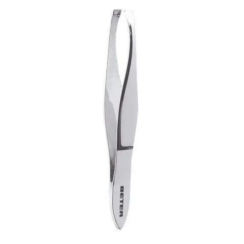 Jag Couture London - New York chrome plated straight tip tweezers for precise hair removal and grooming.