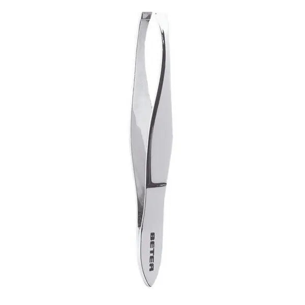 Jag Couture London New York Beter Chrome Plated Straight Tip Tweezers for precise hair and eyebrow grooming.