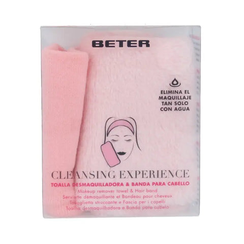 Jag Couture London-New York Beter Cleansing Experience makeup remover towel and hair band for gentle facial cleansing and skincare.