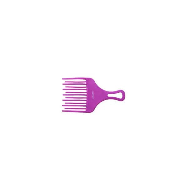 Jag Couture London New York Beter Double Prong Afro Comb, 17cm, with sleek black plastic design for textured and afro hairstyles.