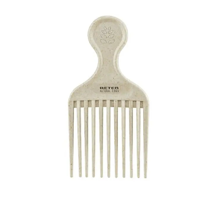 Jag Couture London-New York Beter Peine Ahuecador in beige natural fiber, showing the textured, handcrafted hair comb.