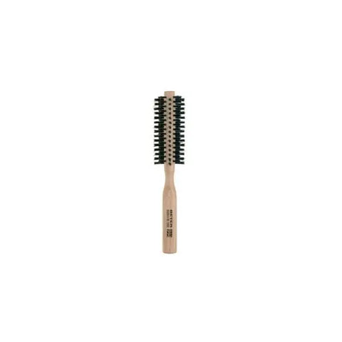 Jag Couture London round hair brush with mixed bristles and oak wood handle, 40mm size for styling and smoothing hair.