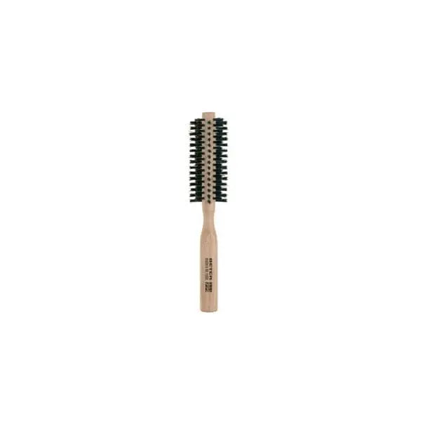 Jag Couture London round brush with mixed bristles and oak wood handle, 40mm, for styling and blow-drying hair.