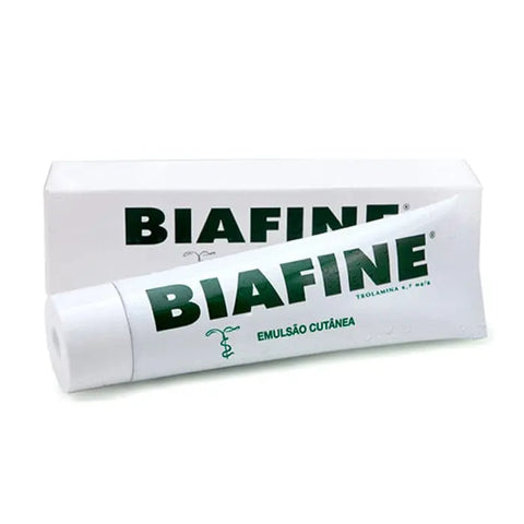 Biafin Skin Emulsion 50ml by Jag Couture London New York, showing a sleek skincare bottle with a white pump dispenser.