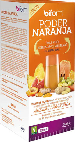 Biform Poder Naranja con Curcuma in a 500ml bottle, natural supplement from Jag Couture London New York.
