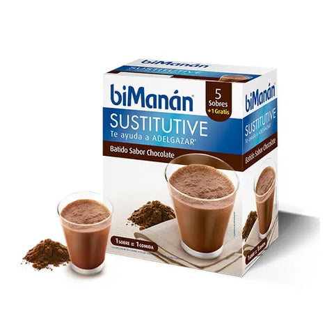 Bimanán Sustitutive Chocolate Milkshake 5-unit pack by Jag Couture London - New York, showing chocolate milkshake bottles in packaging.
