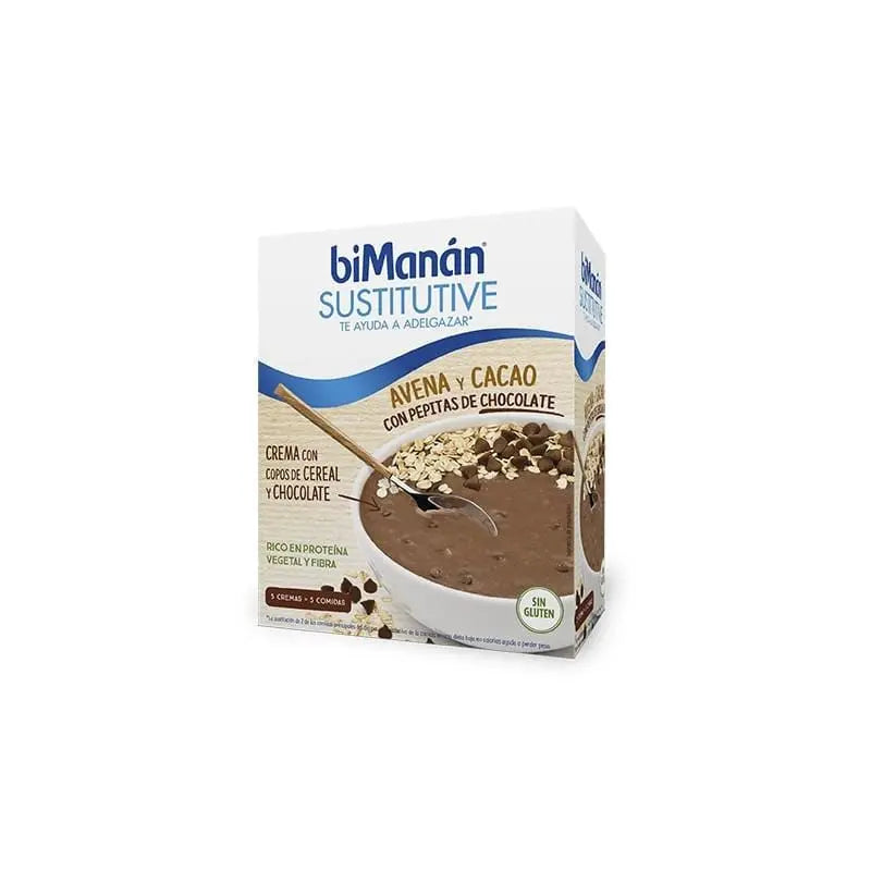 Bimanán oatmeal and cocoa cream with chocolate chips by Jag Couture London, 275g jar with creamy oatmeal and chocolate chips visible