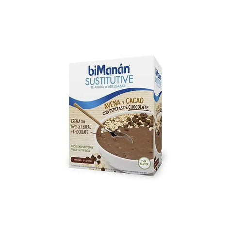 Bimanán oatmeal and cocoa cream with chocolate chips by Jag Couture London, 275g jar with creamy oatmeal and chocolate chips visible