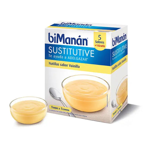 Five units of Bimanán Sustitutive Vanilla Custard by Jag Couture London New York, creamy vanilla dessert in individual cups.