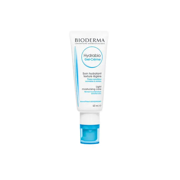 Bioderma Hydrabio Gel-Crème Light moisturizing care in 40ml jar, with smooth gel texture and fresh, lightweight formula.