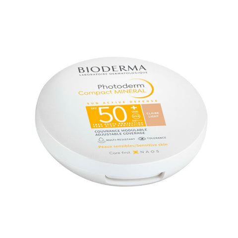 Bioderma Photoderm Max Compact Teinte Claire SPF 50+ in 10g, a light tinted sunscreen compact from Jag Couture London - New York.