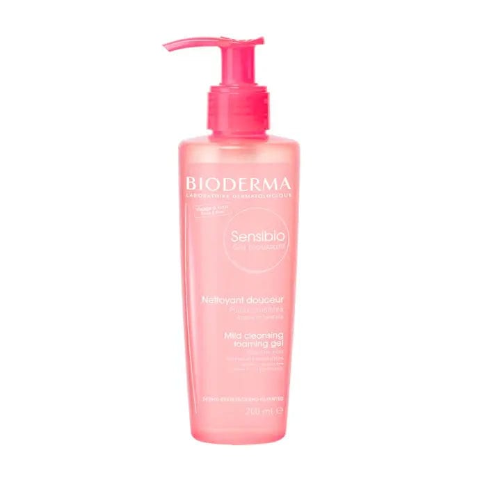 Bioderma Sensibio Foaming Gel 200ml by Jag Couture London - New York, gentle cleanser for sensitive skin in a white foaming gel bottle