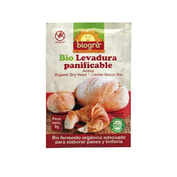 Biográ Levadura Pan en Polvo, natural baking yeast in a package, by Jag Couture London New York for bread making and baking.