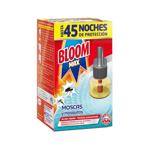 Bloom Max Flies and Mosquitoes liquid electric refill by Jag Couture London New York, showing the refill bottle on a plain background.