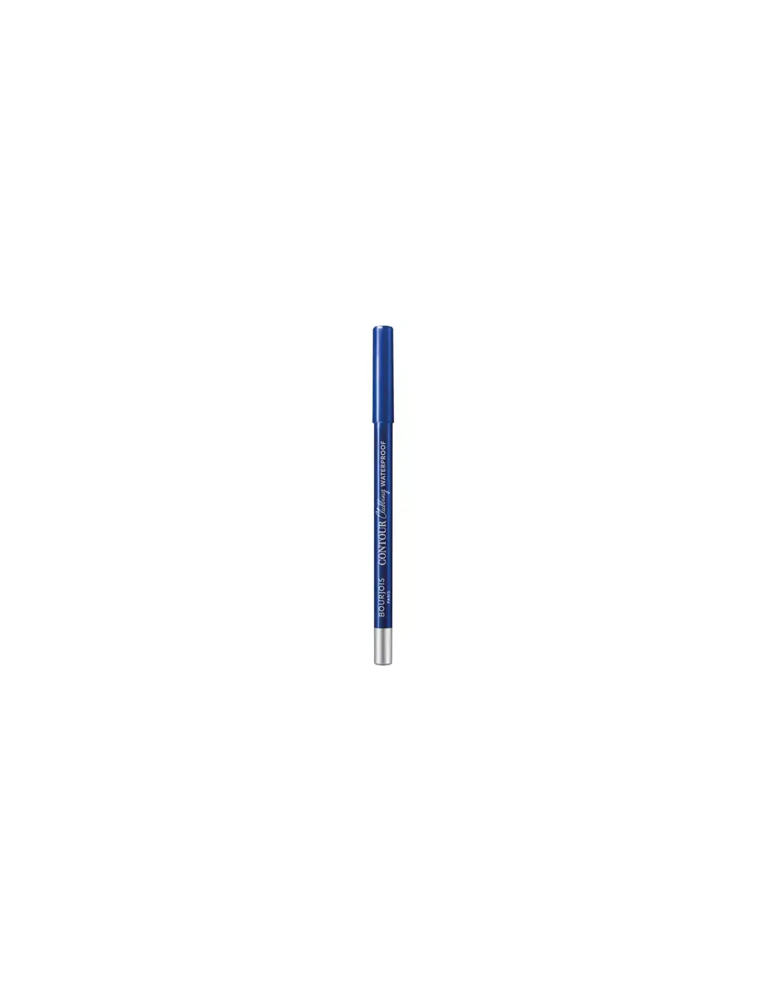 Bourjois Contour Clubbing waterproof eye pencil in Neon Blue 046, shown with the pencil tip and vibrant blue color.