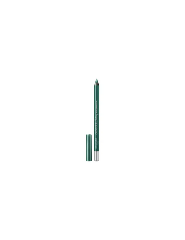Bourjois Contour Clubbing waterproof green eyeliner pencil by Jag Couture London, 1.2g, with the pencil sharpened and swatched.