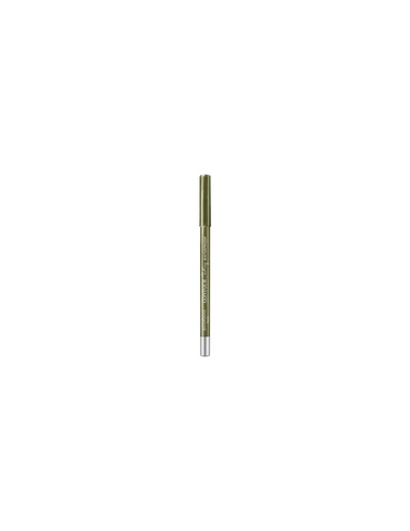 Bourjois Contour Clubbing waterproof eye pencil in Kaki'n'Gold, 1.2g, with a sharpened tip and gold and green shades visible.