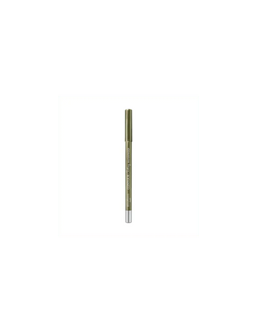Bourjois Contour Clubbing waterproof eye pencil in Kaki'n'Gold, 1.2g, with a sharpened tip and metallic finish, on a white background.