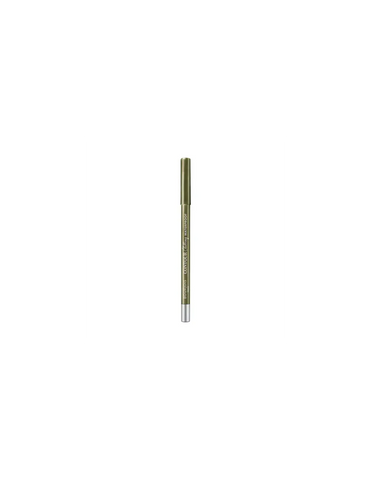 Waterproof Bourjois Contour Clubbing eye pencil in Kaki'n'Gold, with sharpened tip and sleek packaging.