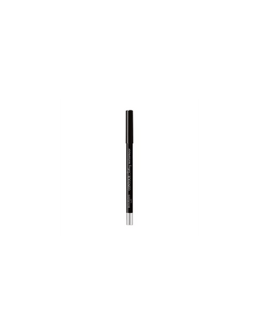 Bourjois Contour Clubbing waterproof eye pencil in Ultra Black, 1.2g, featuring a sleek black design and sharpened tip on a white background.